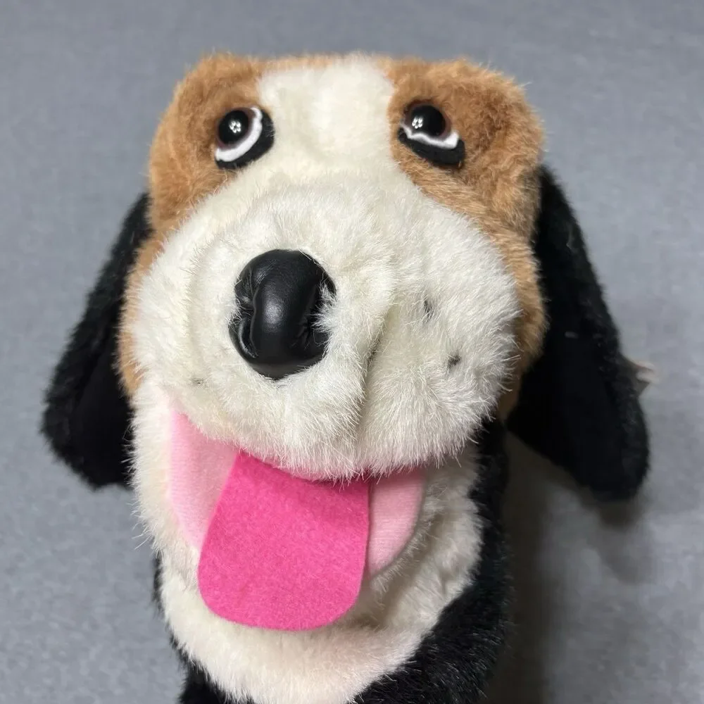 Vintage Geppeddo Deluxe Hand Puppet‎ Hound Dog Plush NWT Moving Mouth Axis